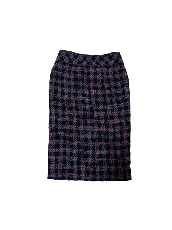 Chanel Dresses & Skirts - Chanel CC Logo Button Tweed Skirt 36